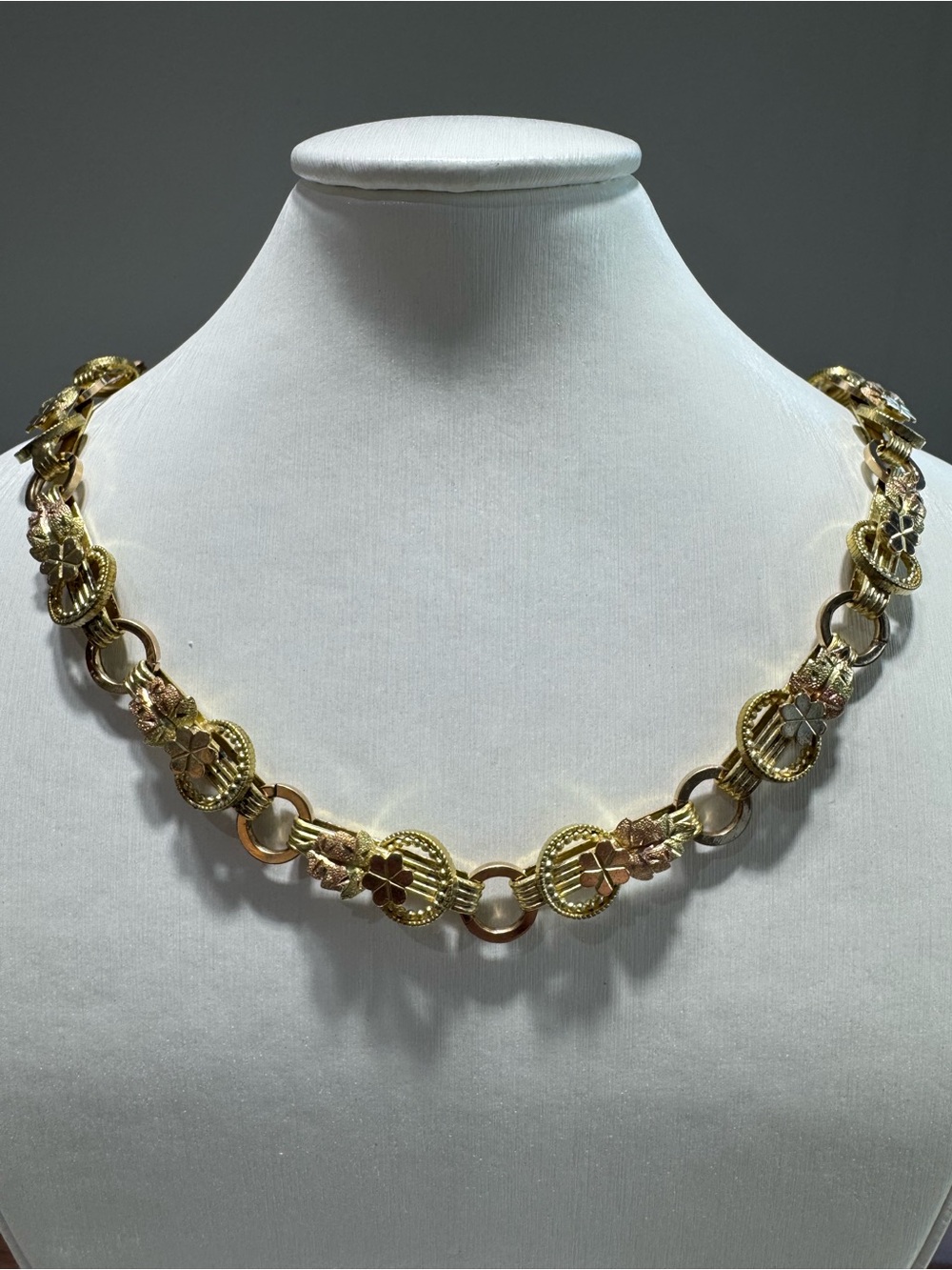 Victorian Bookchain Ornate Gold Filled Necklace